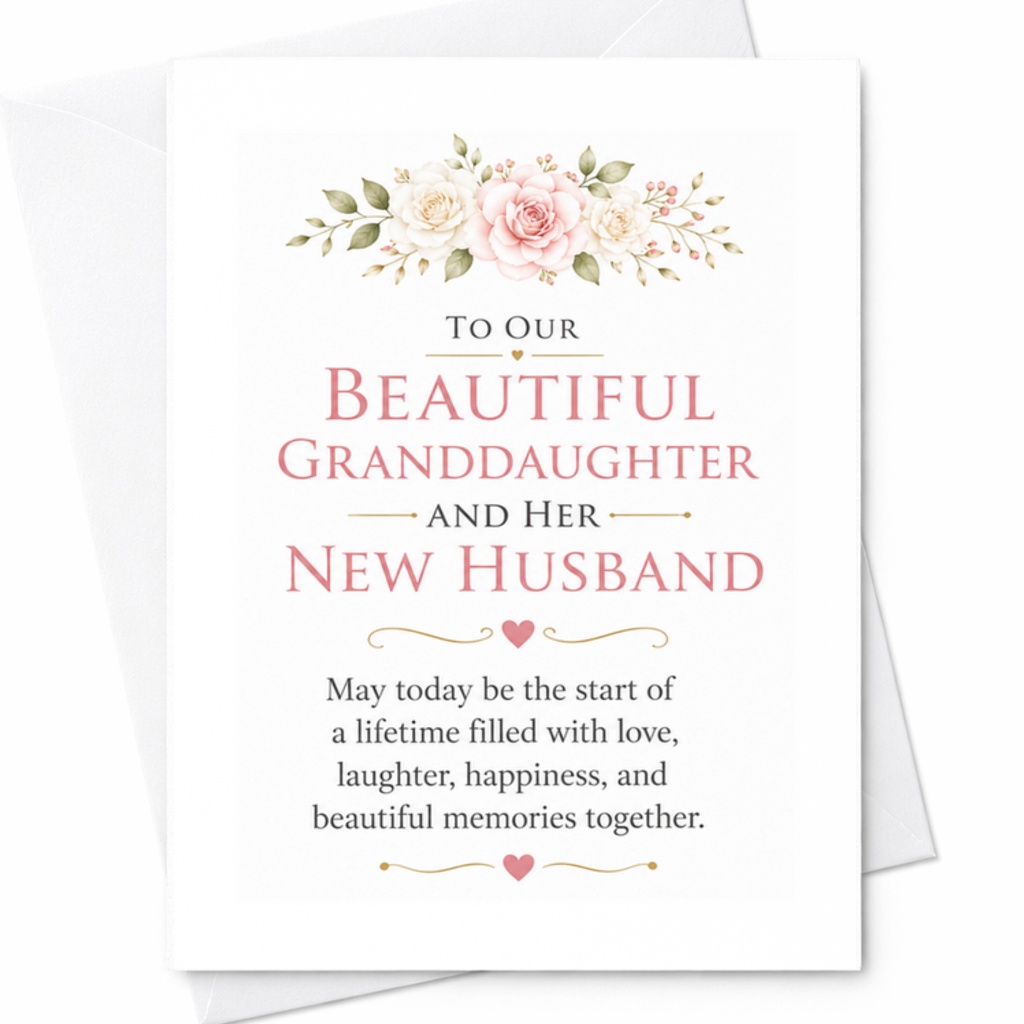 To Our Beautiful Granddaughter And Her New Husband Wedding Card Elegant Marriage Congratulations Card For Newlyweds C3152