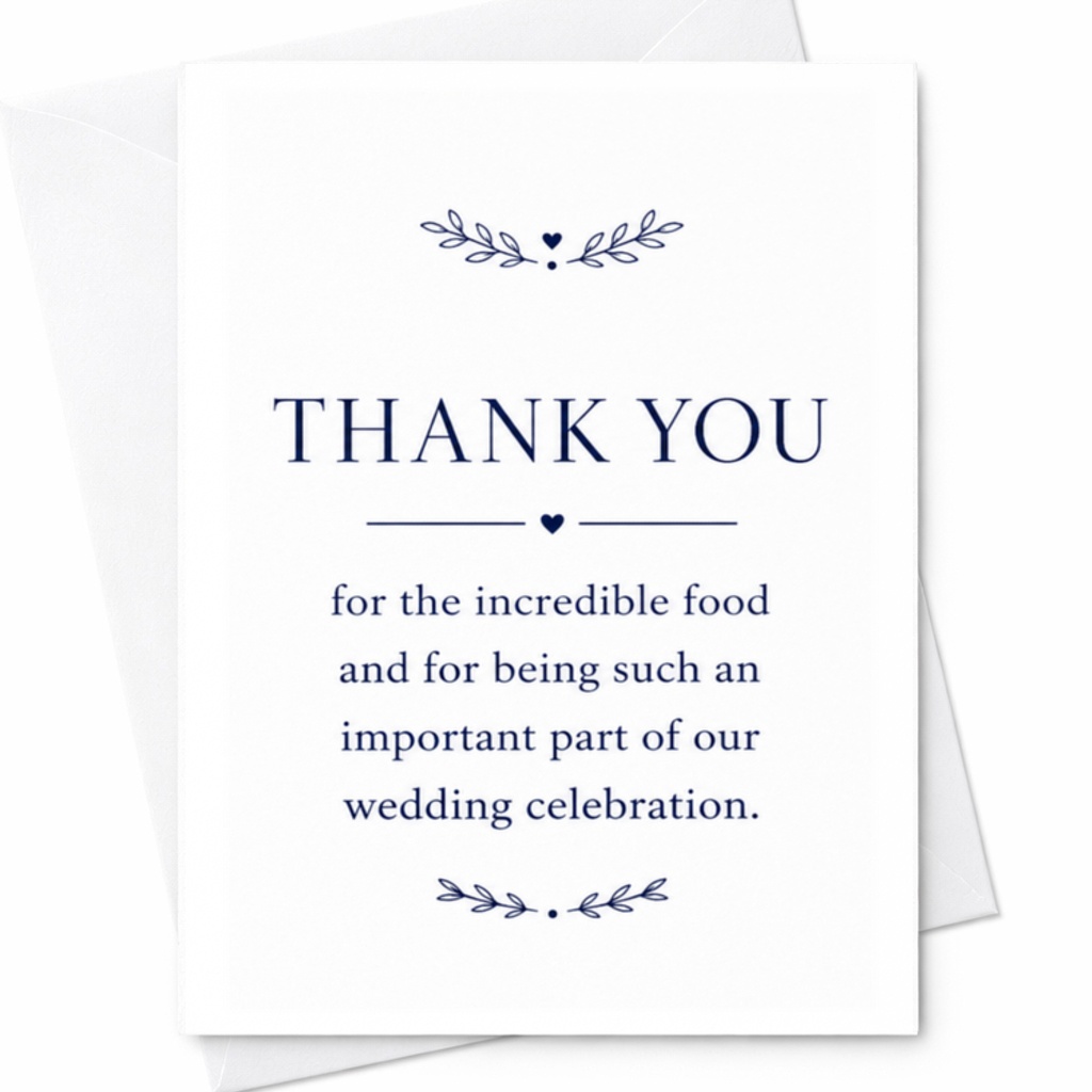 Thank You For The Incredible Food Wedding Card Gratitude For Parents Wedding Celebration Appreciation Elegant Script C3154