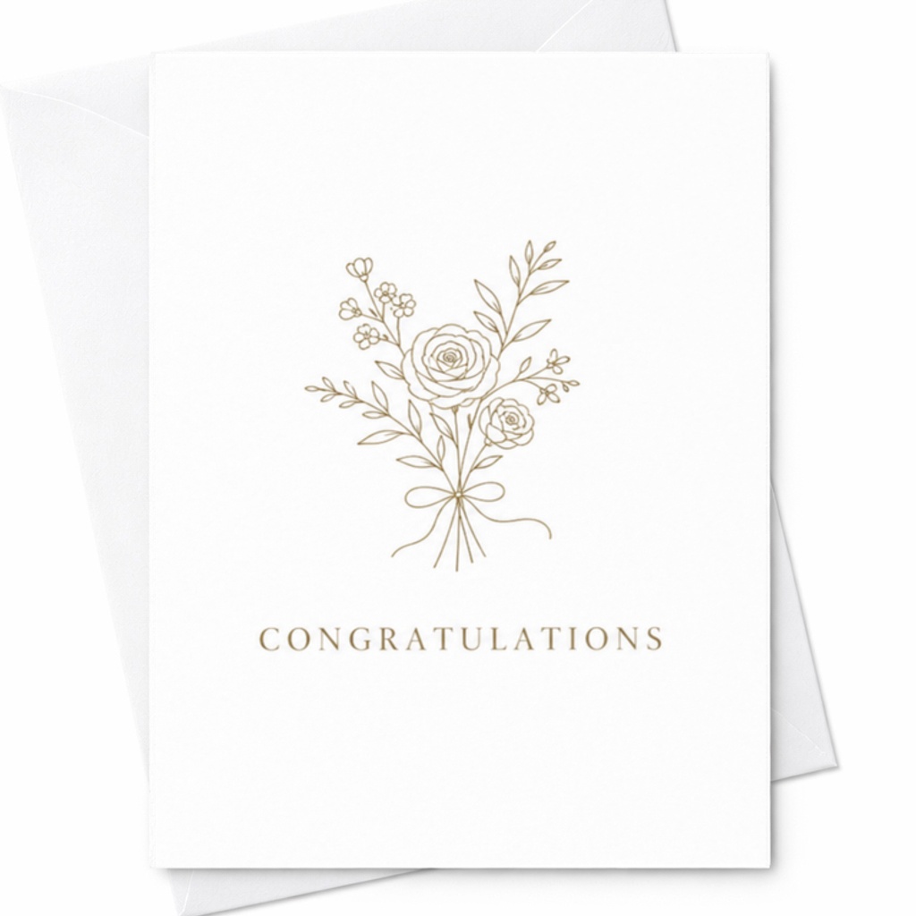 Congratulations Elegant Congratulations Card Floral Wedding Graduation New Job Achievement Card For Special Occasions C3194