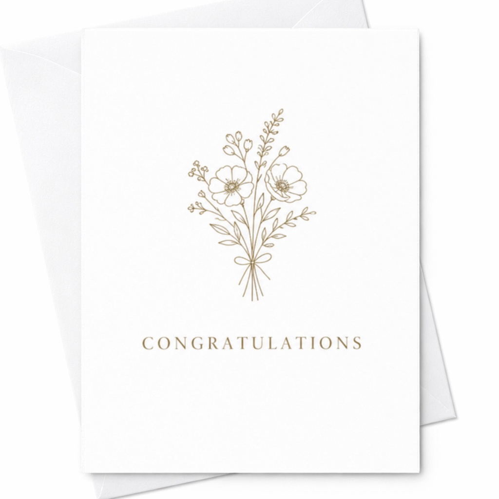 Congratulations Elegant Congratulations Card Floral Wedding Graduation New Job Achievement Card For Friend Or Family C3195