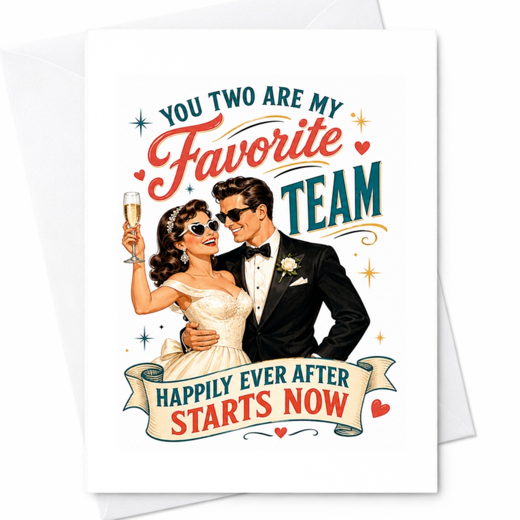 You Two Are My Favorite Team Happily Ever After Starts Now Wedding Card For Couple Bride And Groom Celebration Romantic C3186