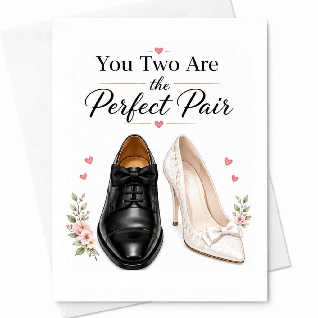 You Two Are The Perfect Pair Wedding Card Romantic Newlyweds Bride Groom Cute Marriage Congratulations Card For Couple C3200