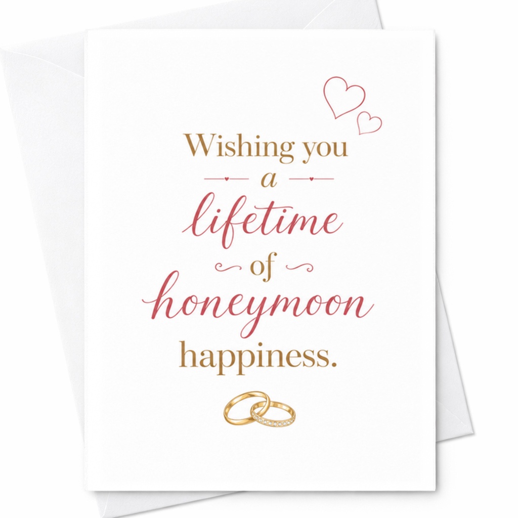 Wishing You A Lifetime Of Honeymoon Happiness Wedding Card Newlyweds Romantic Marriage Congratulations Card For Couple C3207