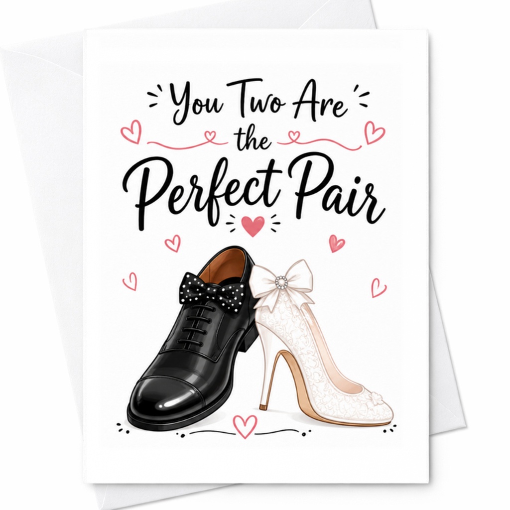 You Two Are The Perfect Pair Wedding Card Cute Romantic Card For Bride And Groom Newlyweds Engagement Congratulations C3201