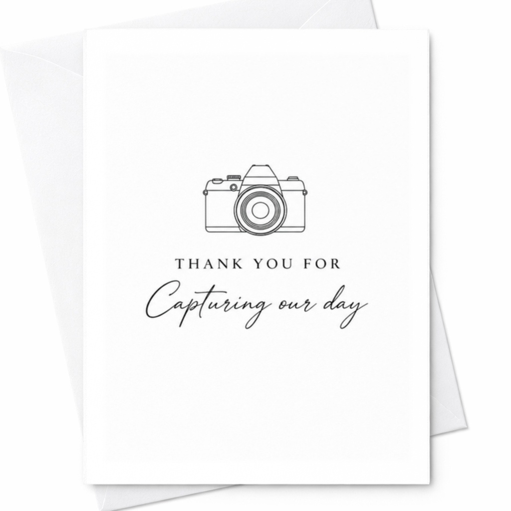 Thank You For Capturing Our Day Wedding Photographer Appreciation Card Camera Illustration Thank You Card For Photographer C3261
