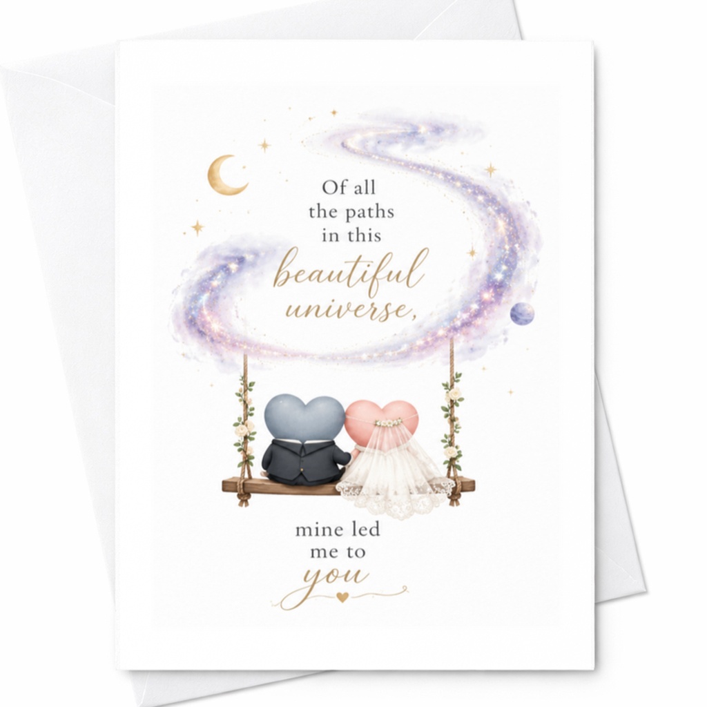 Of All The Paths In This Beautiful Universe Mine Led Me To You Anniversary Card Romantic Love Card For Couple Wedding C3276