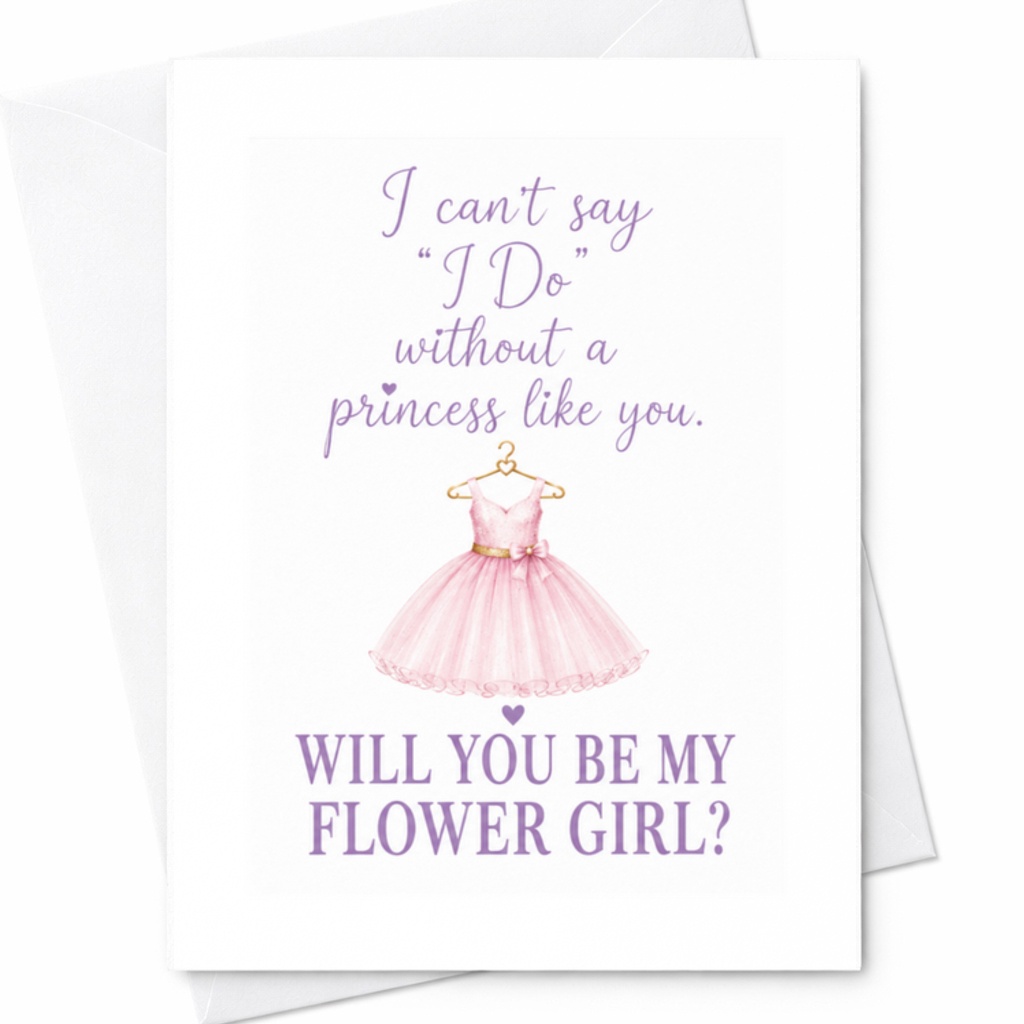 I Can't Say I Do Without A Princess Like You Will You Be My Flower Girl Wedding Proposal Card Cute Flower Girl Invitation C3274
