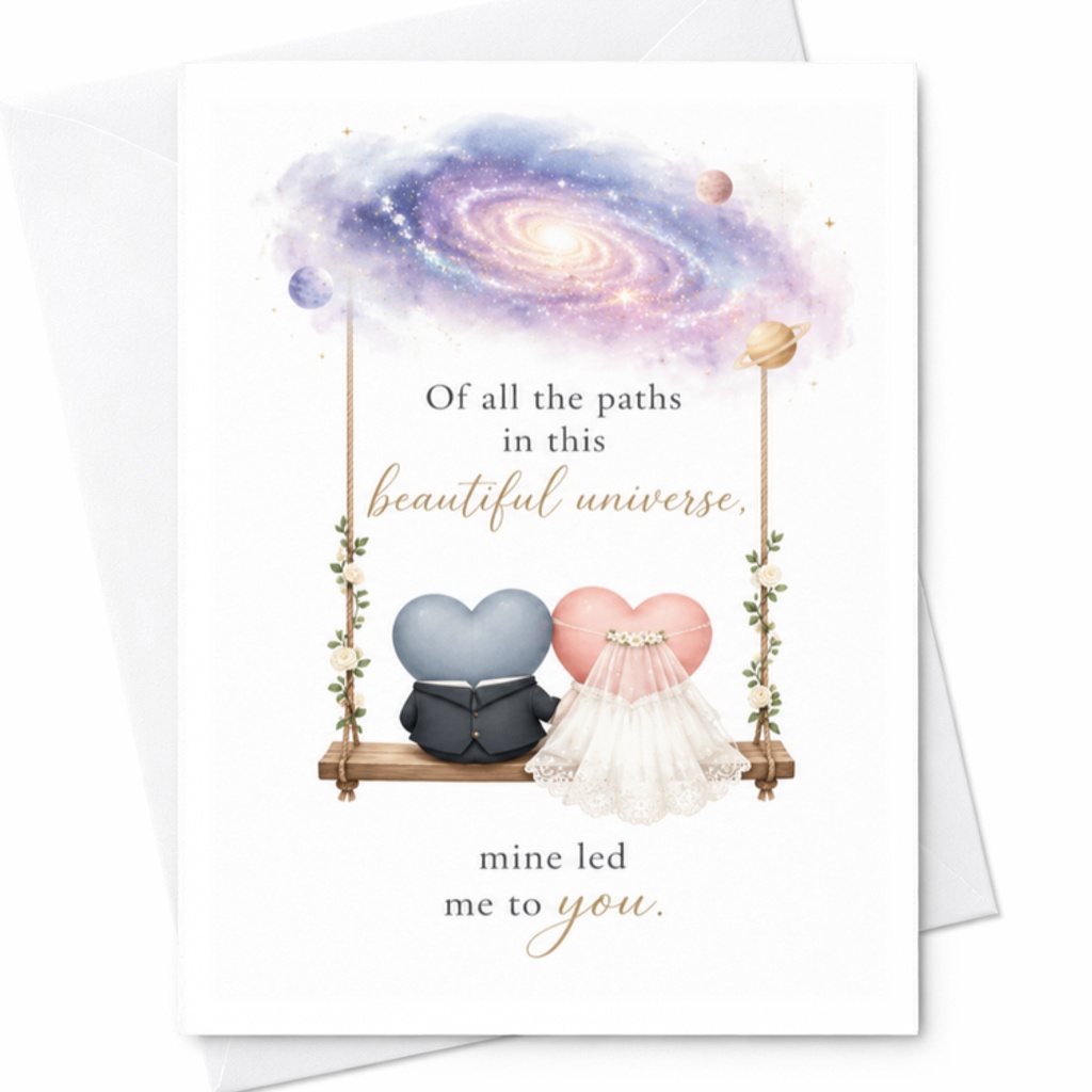 Of All The Paths In This Beautiful Universe Mine Led Me To You Anniversary Card Romantic Love Card For Couple Wedding C3277