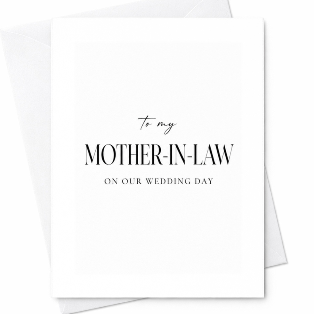 To My Mother-In-Law On Our Wedding Day Wedding Card Mother In Law Wedding Day Card From Bride Groom Elegant Sentimental C3315
