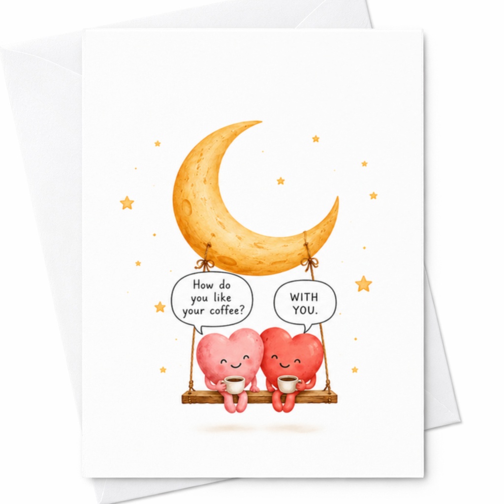 How Do You Like Your Coffee? With You. Cute Love Card Romantic Greeting Card For Couple Anniversary Card Sweetheart Gift C3312