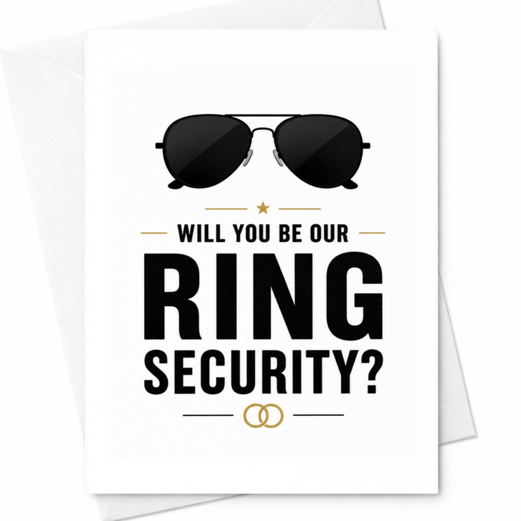 Will You Be Our Ring Security? Wedding Card Proposal For Ring Bearer Cute Invitation For Kids Wedding Party C3323
