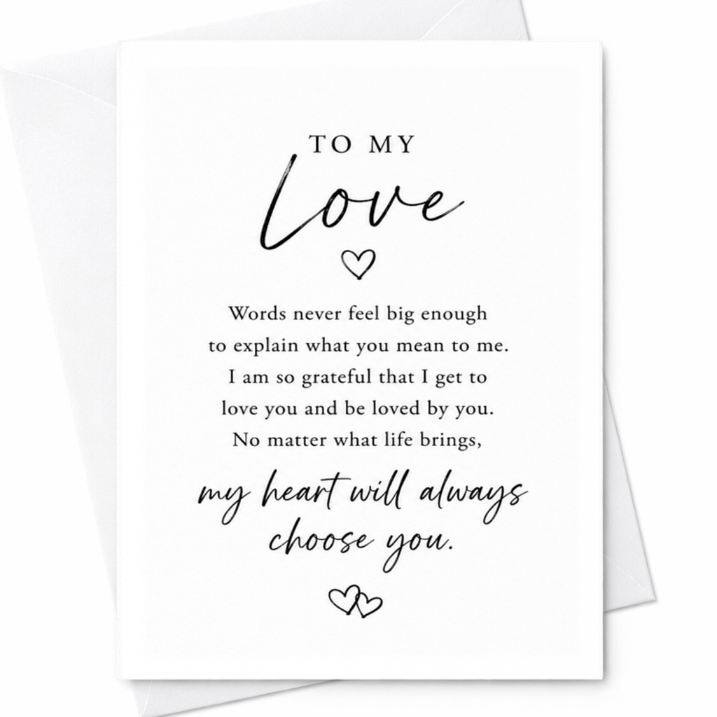 To My Love Romantic Love Card Heartfelt Message Anniversary Card For Partner Sweet Sentimental Card For Him Or Her C3344