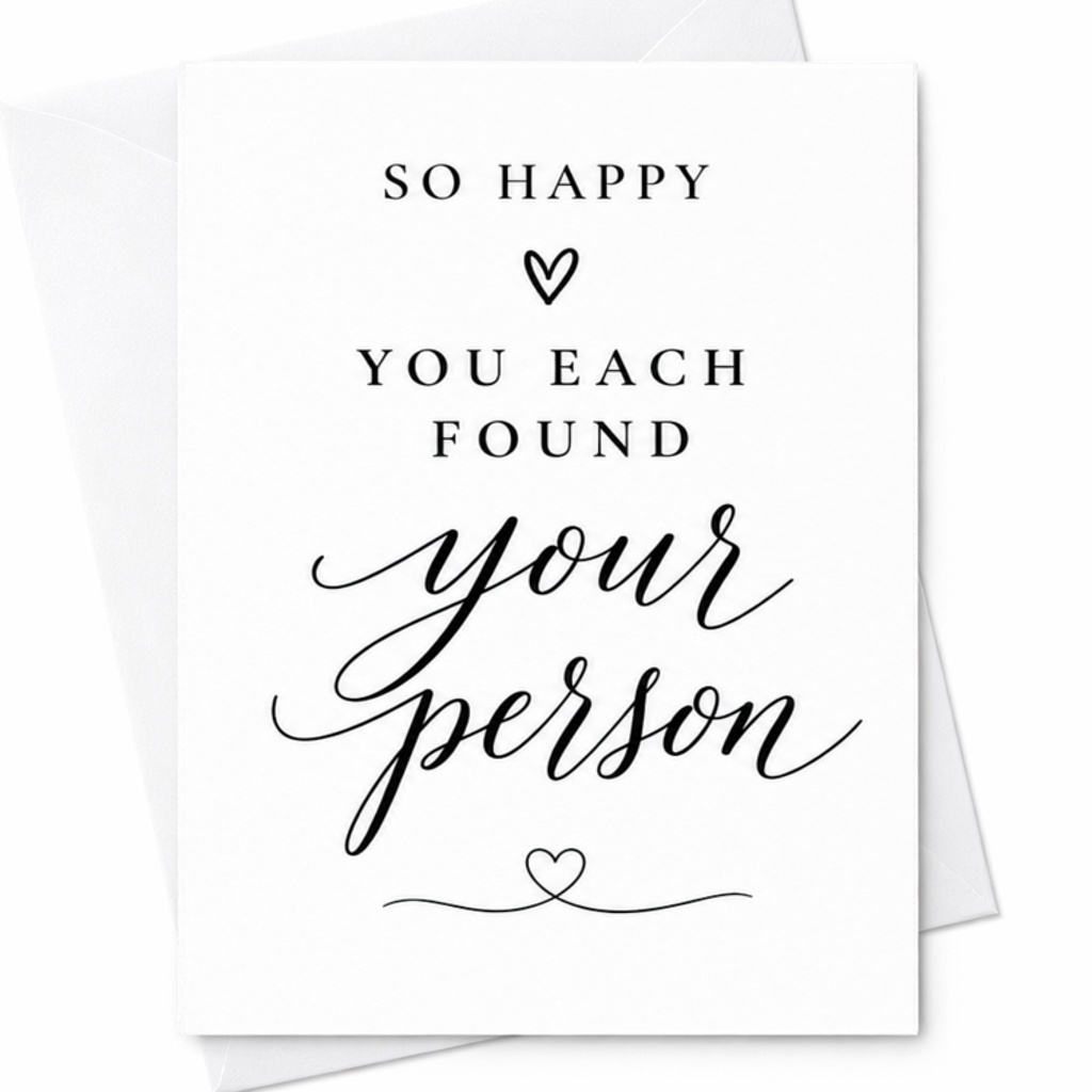 So Happy You Each Found Your Person Wedding Engagement Card Elegant Floral For Bride Groom Couple Romantic Celebration C3349