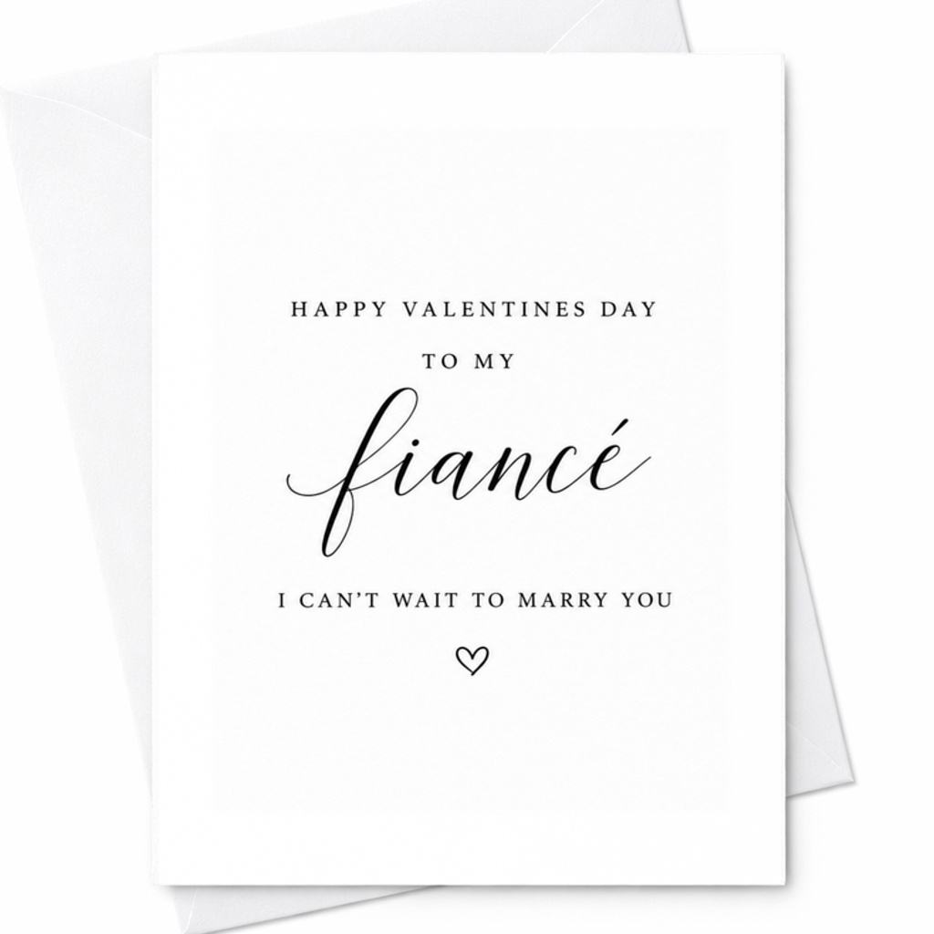 Happy Valentines Day To My Fiancé I Can't Wait To Marry You Valentines Day Card Romantic For Fiancé Love Card Sweet C3325