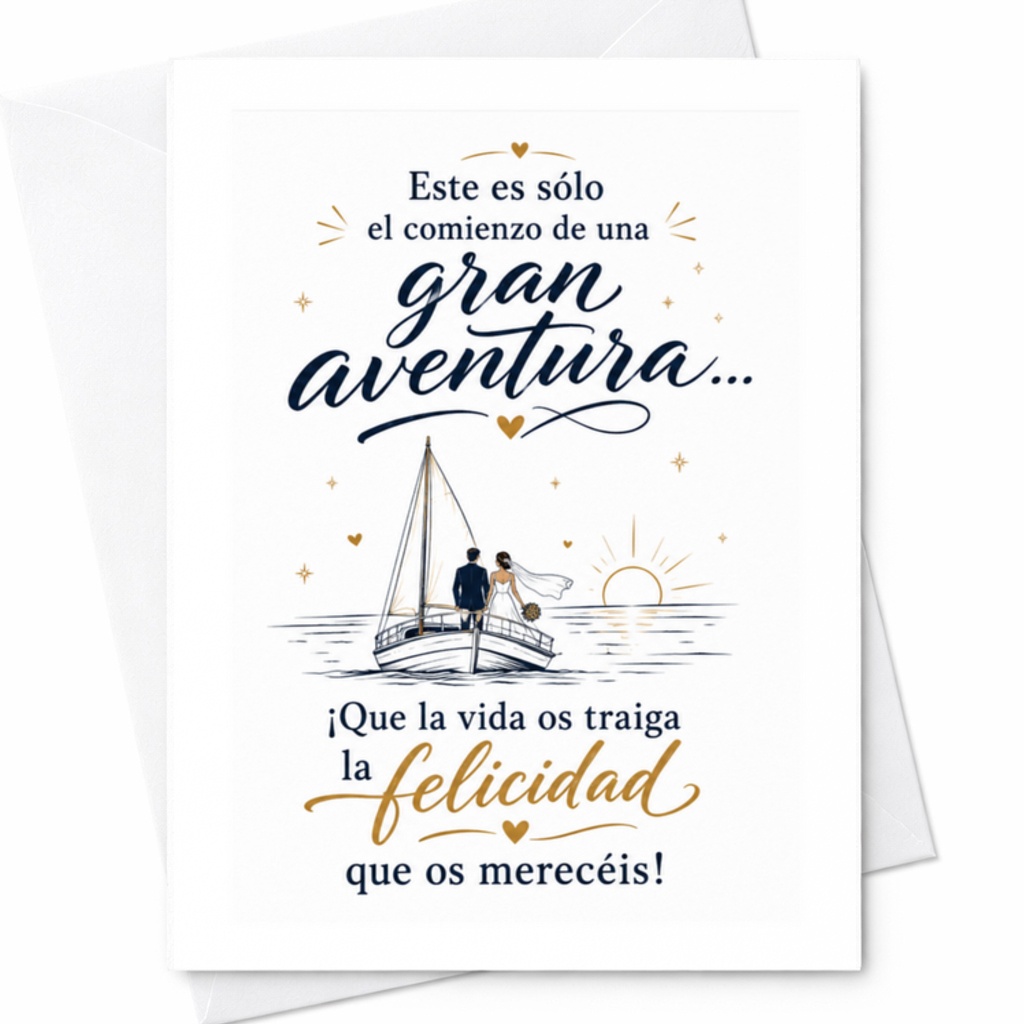 Este Es Sólo El Comienzo De Una Gran Aventura Wedding Card Couple Happiness Elegant Floral Mother-In-Law Son-In-Law C3338