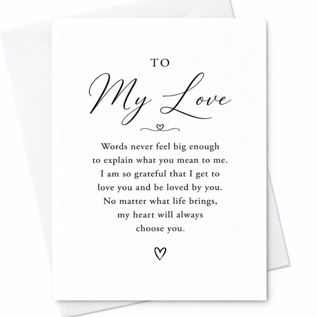 To My Love Romantic Card Heartfelt Love Card For Partner Anniversary Card Sentimental Greeting Card For Him Or Her C3345
