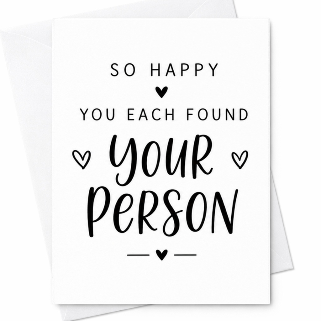 So Happy You Each Found Your Person Wedding Card Engagement Congratulations For Couple Romantic Heart Accents Love Card C3348