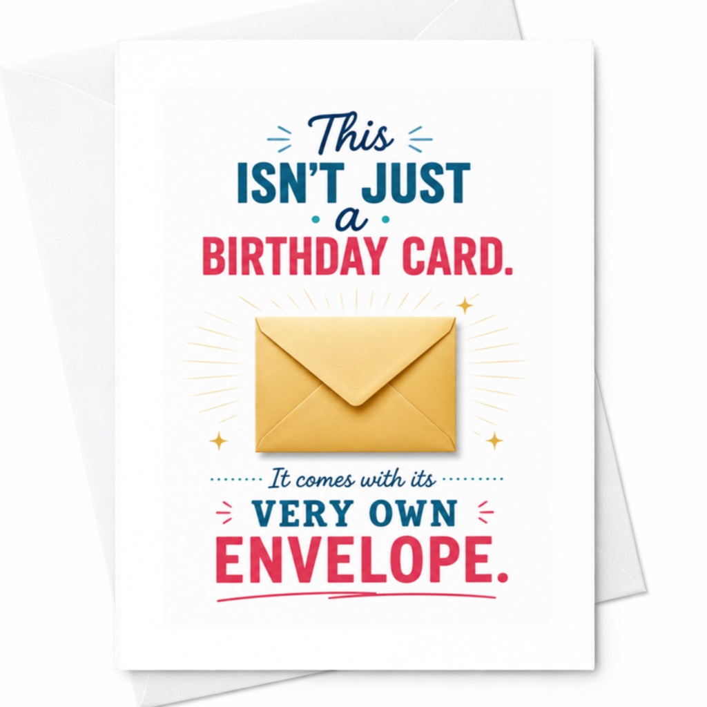 This Isn't Just A Birthday Card Funny Birthday Card With Envelope Greeting Card For Friend Sister Fun Teal C3374