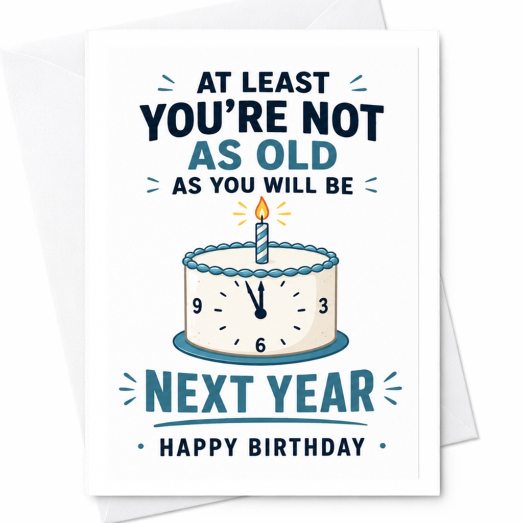 At Least You're Not As Old As You Will Be Next Year Happy Birthday Funny Birthday Card For Friend Family Greeting Card C3384