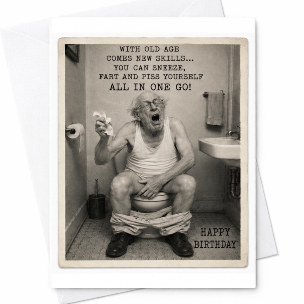 With Old Age Comes New Skills Funny Birthday Card Greeting Card For Friend Dad Brother Gag Gift Laugh Out Loud C3389