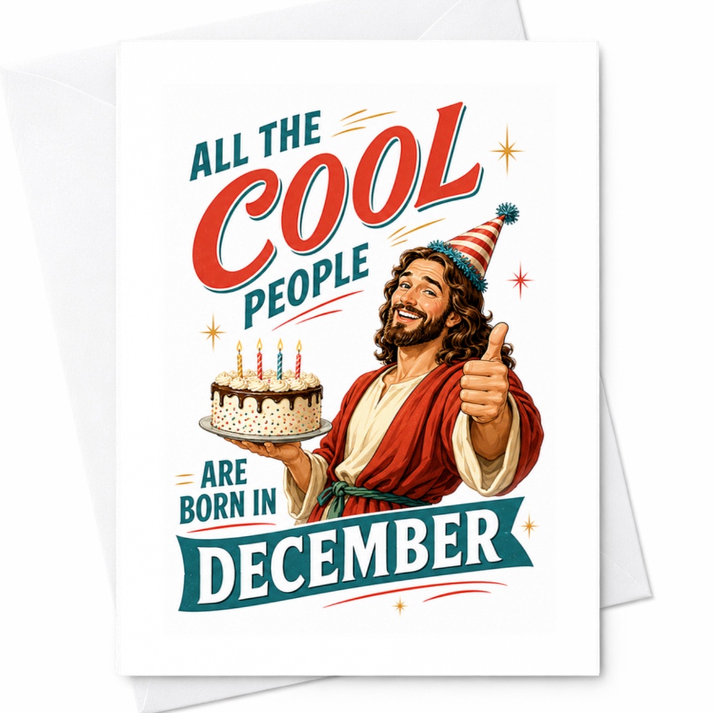 All The Cool People Are Born In December Funny Birthday Card December Birthdays Celebration Greeting Card For Friends C3414