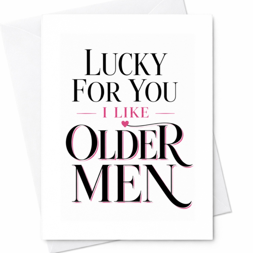 Lucky For You I Like Older Men Funny Greeting Card Romantic Anniversary Card For Husband Boyfriend Cute Love Card C3422