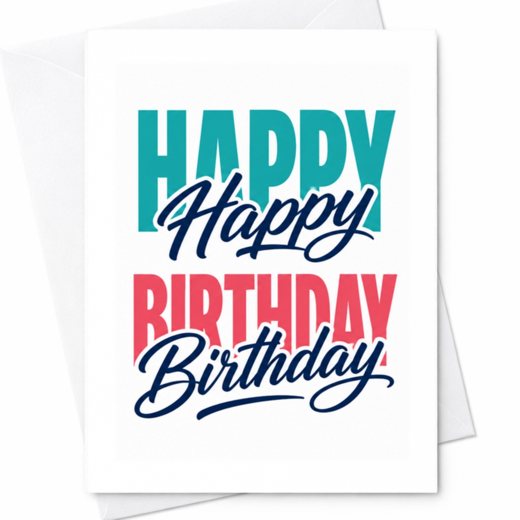 Happy Happy Birthday Birthday Colorful Birthday Card Fun Celebration Greeting For Friends Family Kids Cute C3425
