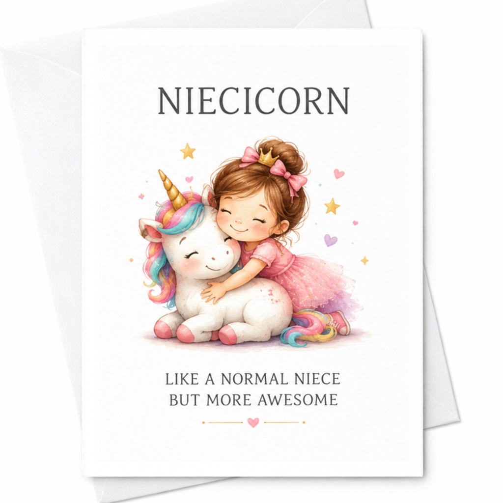 Niecicorn Like A Normal Niece But More Awesome Cute Greeting Card For Niece Birthday Card Adorable Unicorn From Aunt Or Unc C3403