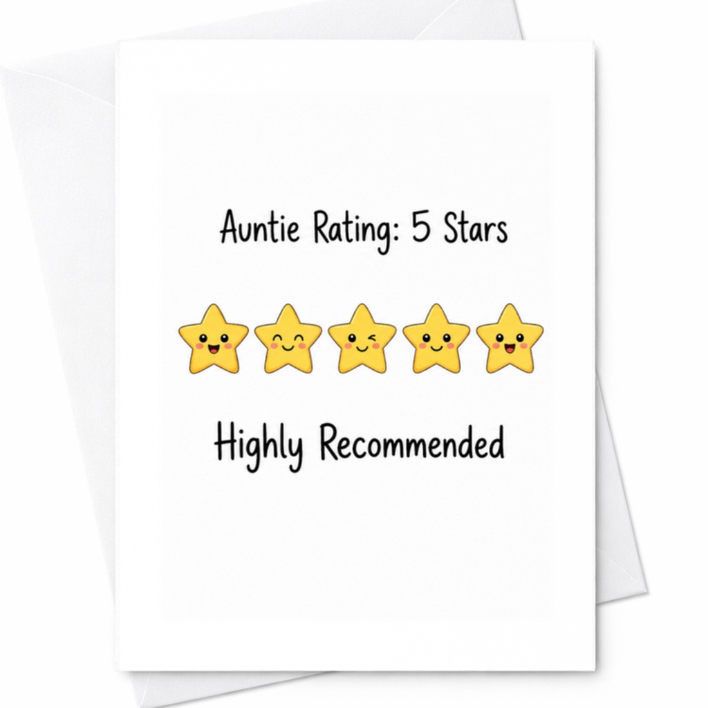 Auntie Rating: 5 Stars Highly Recommended Cute Greeting Card For Aunt Birthday Card Fun Star Family Love C3421