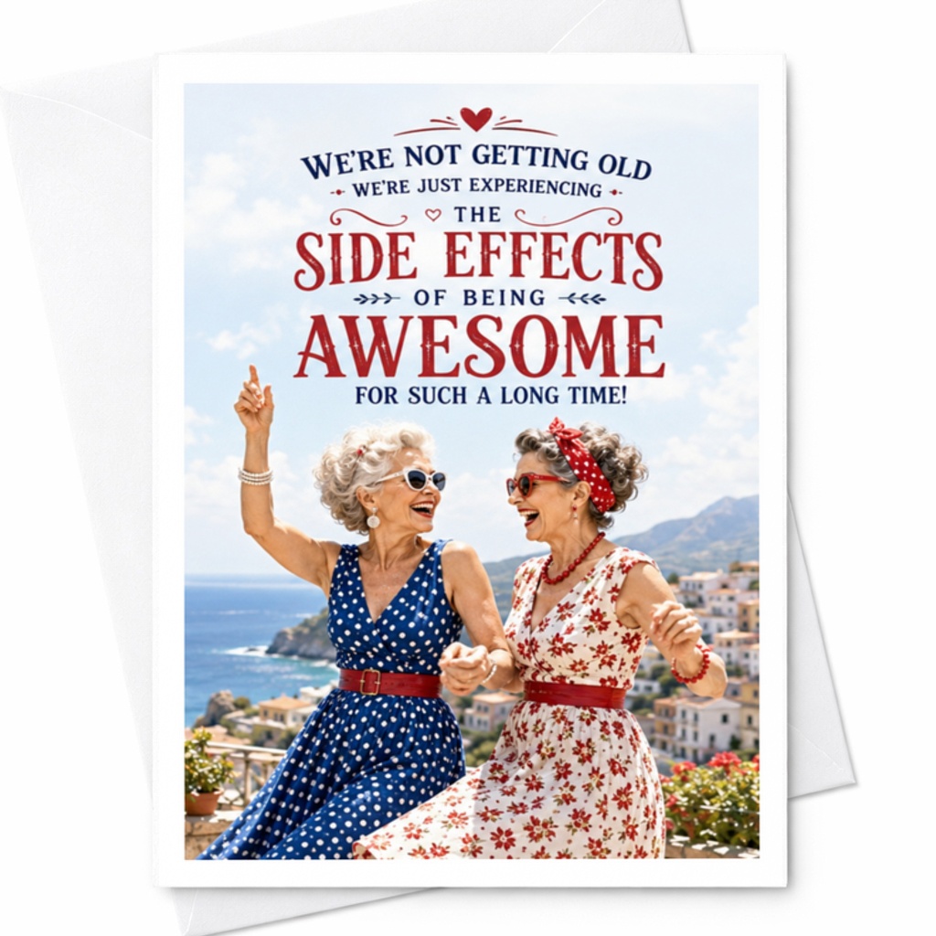 We're Not Getting Old We're Just Experiencing The Side Effects Of Being Awesome Birthday Card Funny For Her Sister Friend C3453