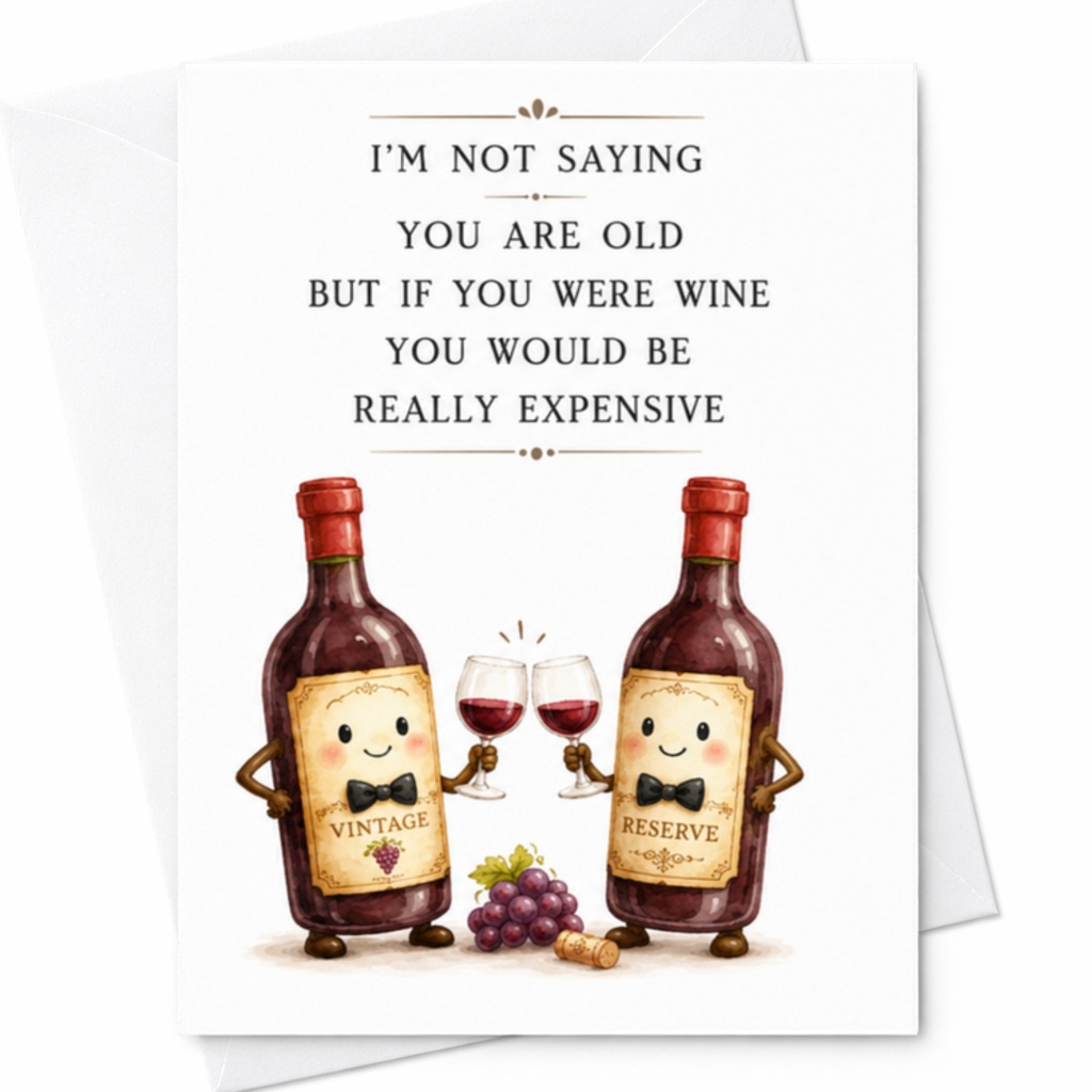 I'm Not Saying You Are Old But If You Were Wine You Would Be Really Expensive Funny Birthday Card Wine Lover Friend C3460