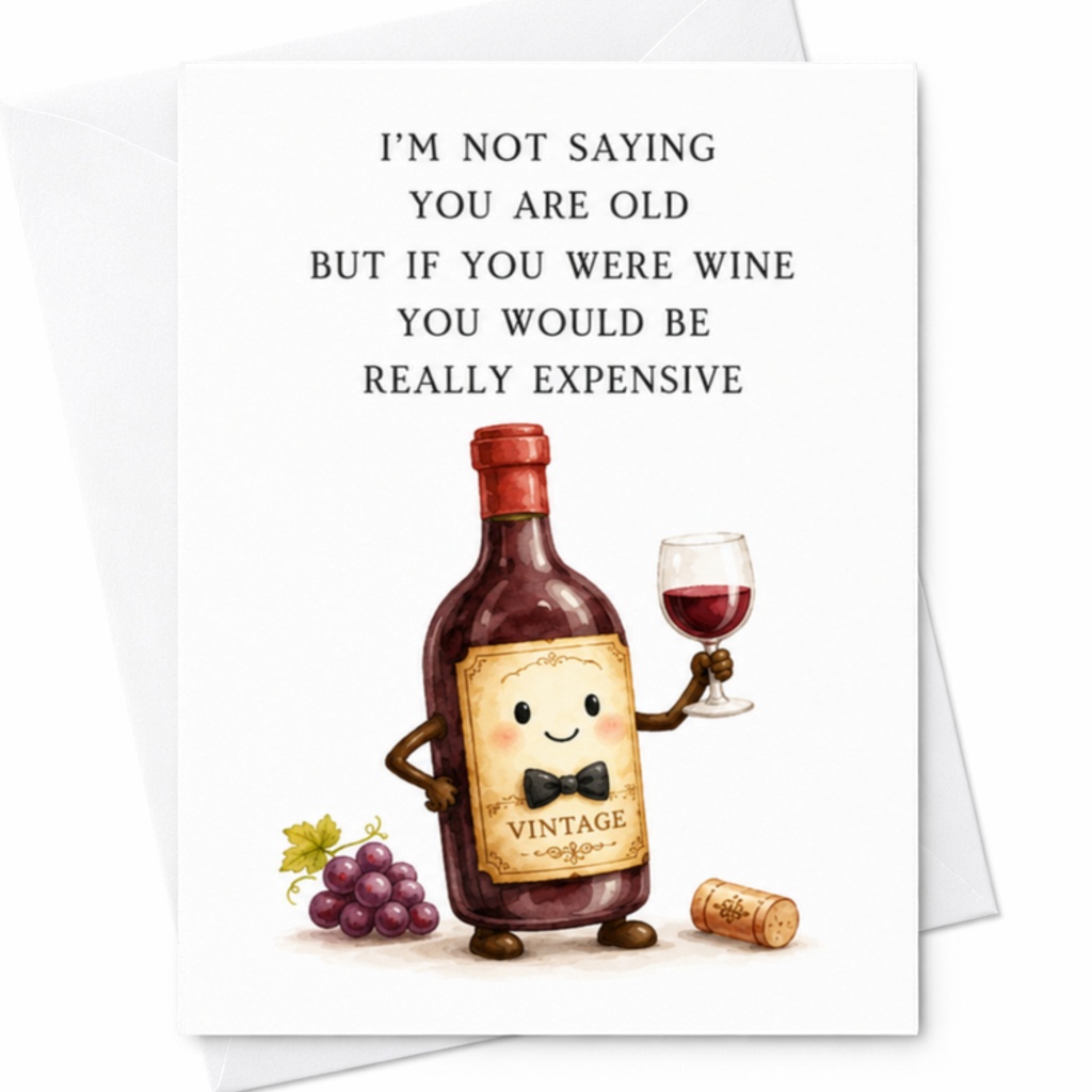 I'm Not Saying You Are Old But If You Were Wine You Would Be Really Expensive Funny Birthday Card For Friend Wine Lover C3461