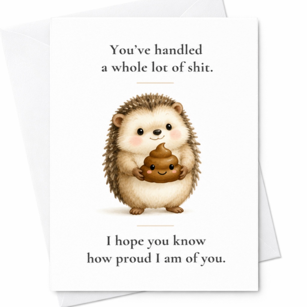 You've Handled A Whole Lot Of Shit Encouragement Card Cute Hedgehog Funny Support Card For Friend Family Proud Of You C3472