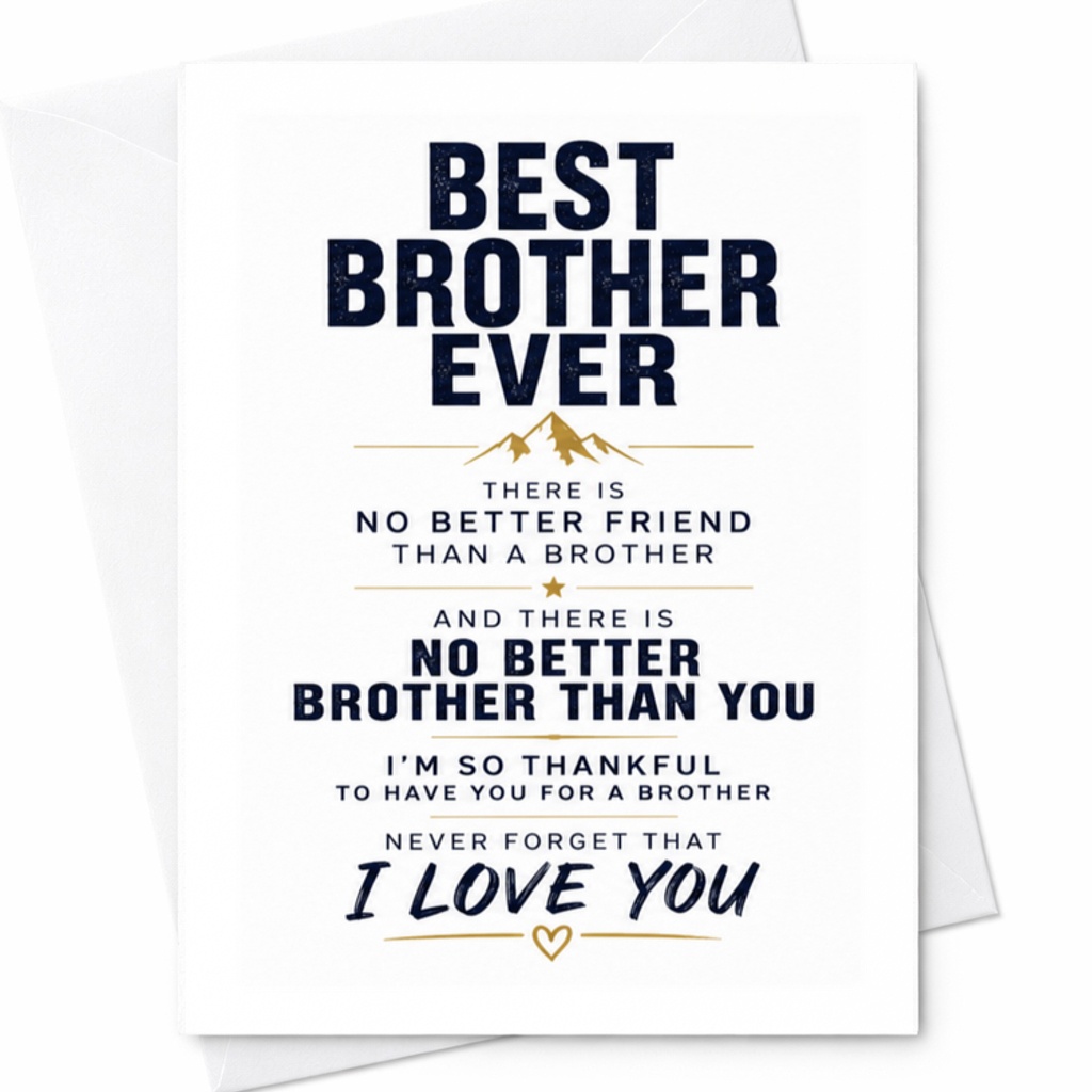 Best Brother Ever Birthday Card For Him Heartfelt Funny Greeting Card Thankful Brother Love You Special Day High-Quality Paper C3437