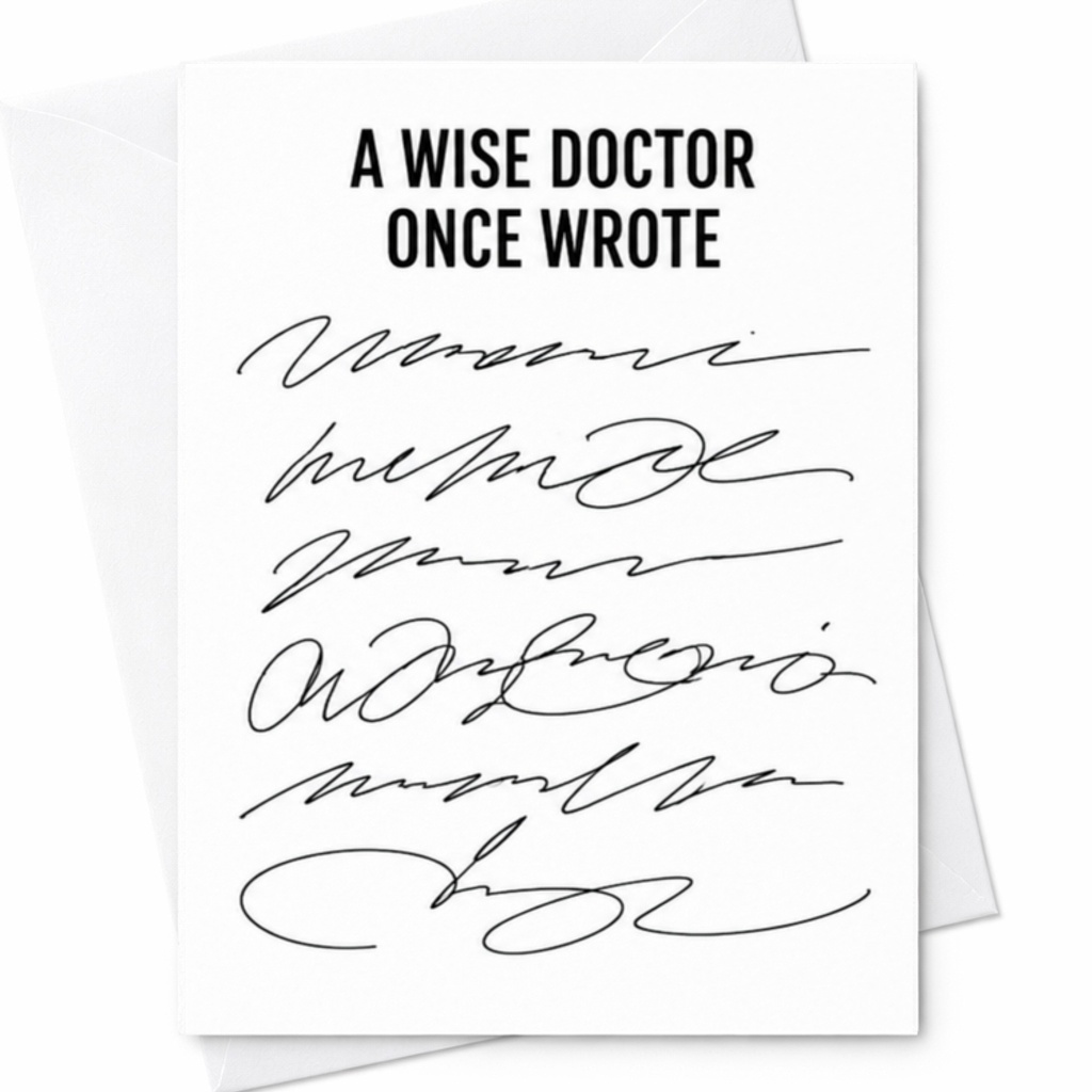 A Wise Doctor Once Wrote Funny Doctor Appreciation Christmas Card Medical Holiday Card For Doctor Office Stationery C3440