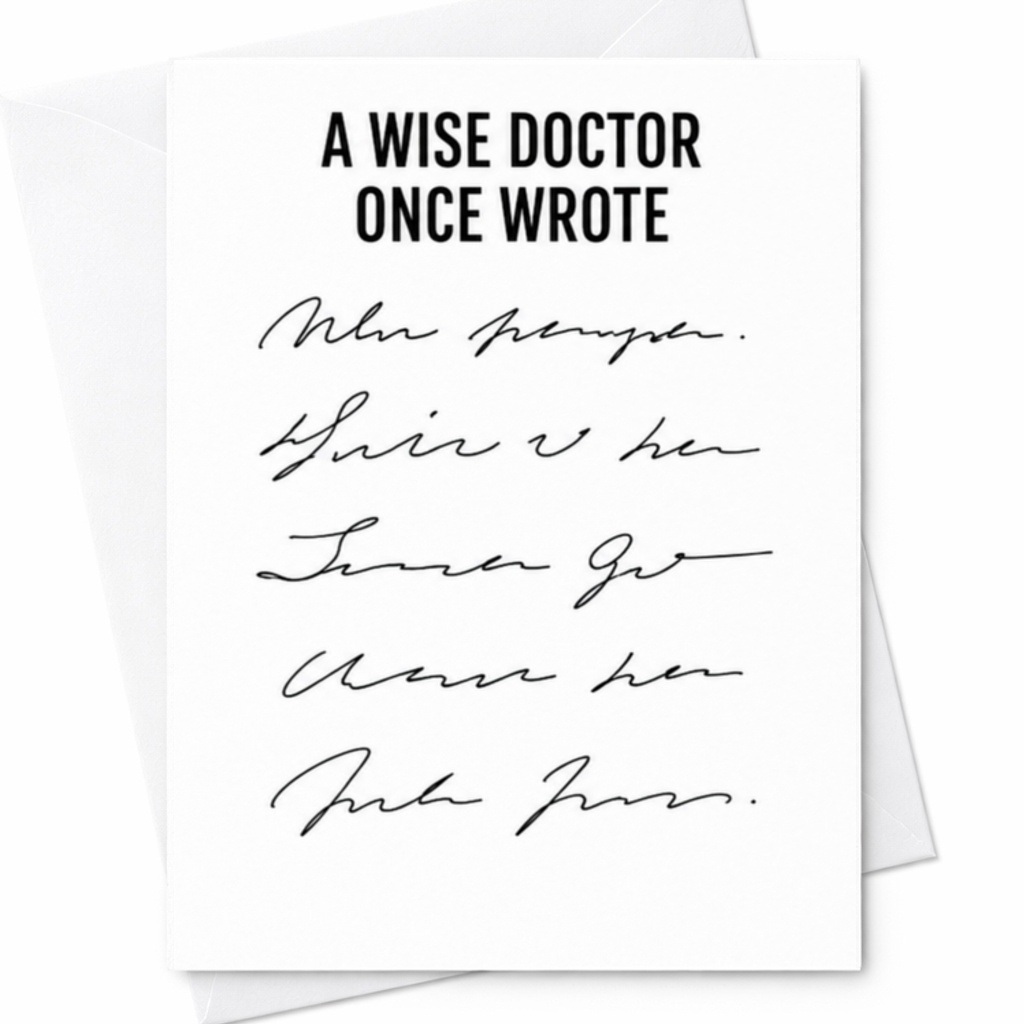 A Wise Doctor Once Wrote Funny Doctor Appreciation Christmas Card Medical Holiday Card For Doctor Office Stationery C3441