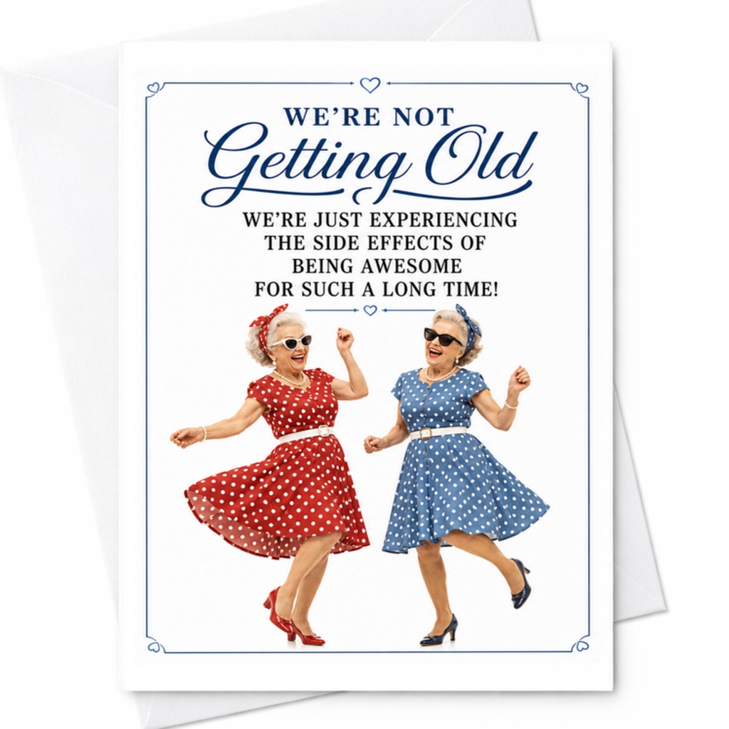 We're Not Getting Old Funny Birthday Card For Her Dancing Elderly Ladies Greeting Card For Friend Mom Sister C3449