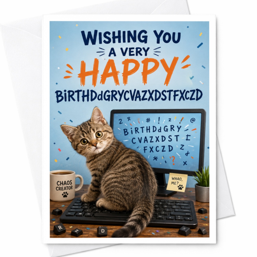 Wishing You A Very Happy Birthdgrycvazxdstfxczd Funny Cat Birthday Card For Friend Brother Sister Cute Animal C3492
