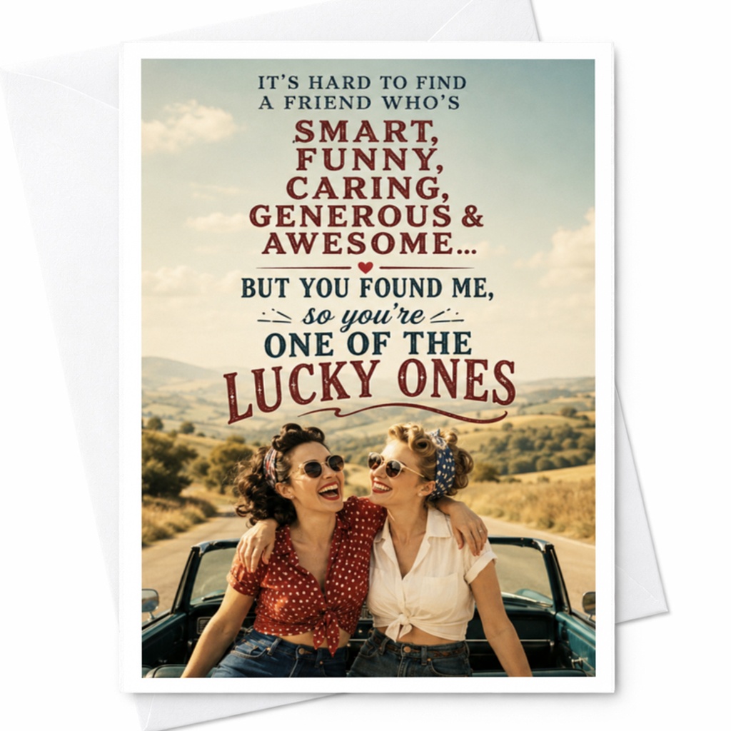 It's Hard To Find A Friend Who's Smart Funny Friendship Card Best Friend Birthday Card For Her Cute Friends Forever Card C3506