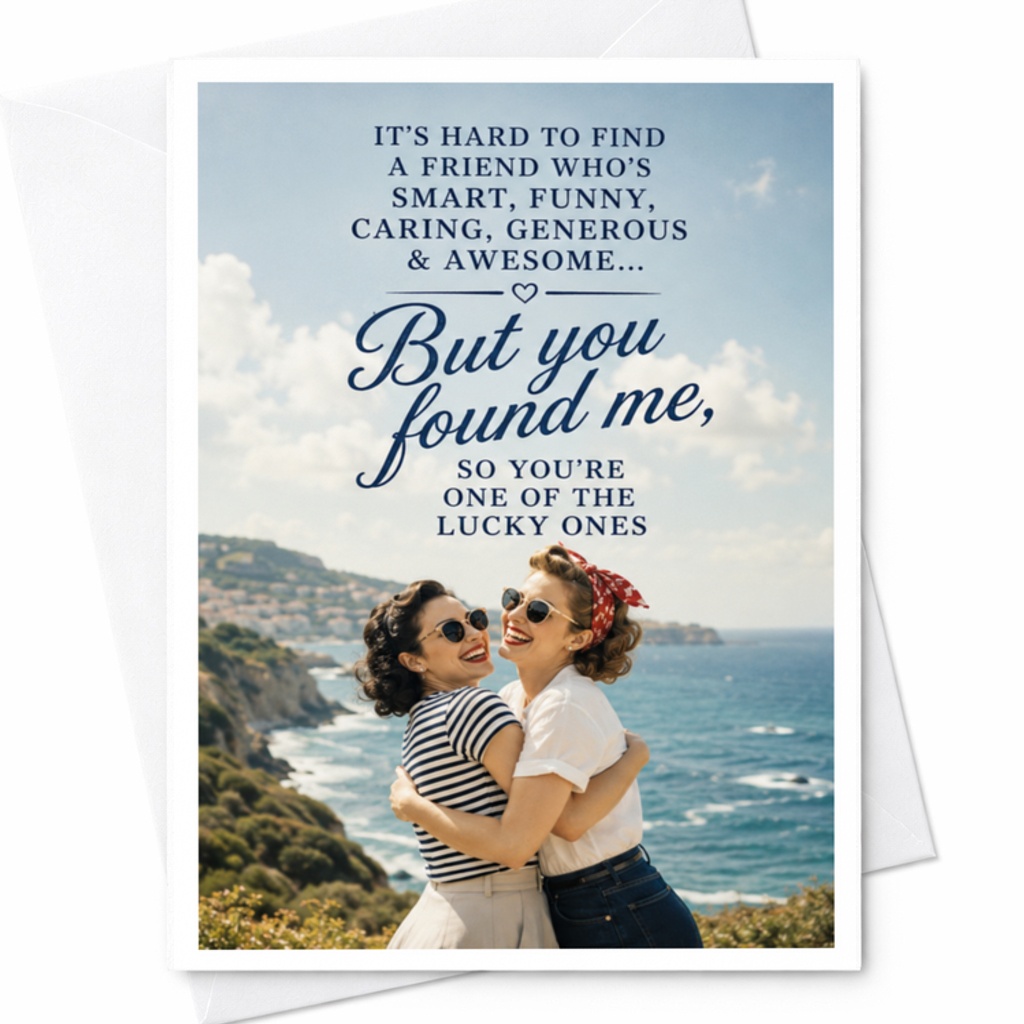 It's Hard To Find A Friend Who's Smart, Funny, Caring, Generous & Awesome Friendship Card Funny Best Friend Cute Card C3507