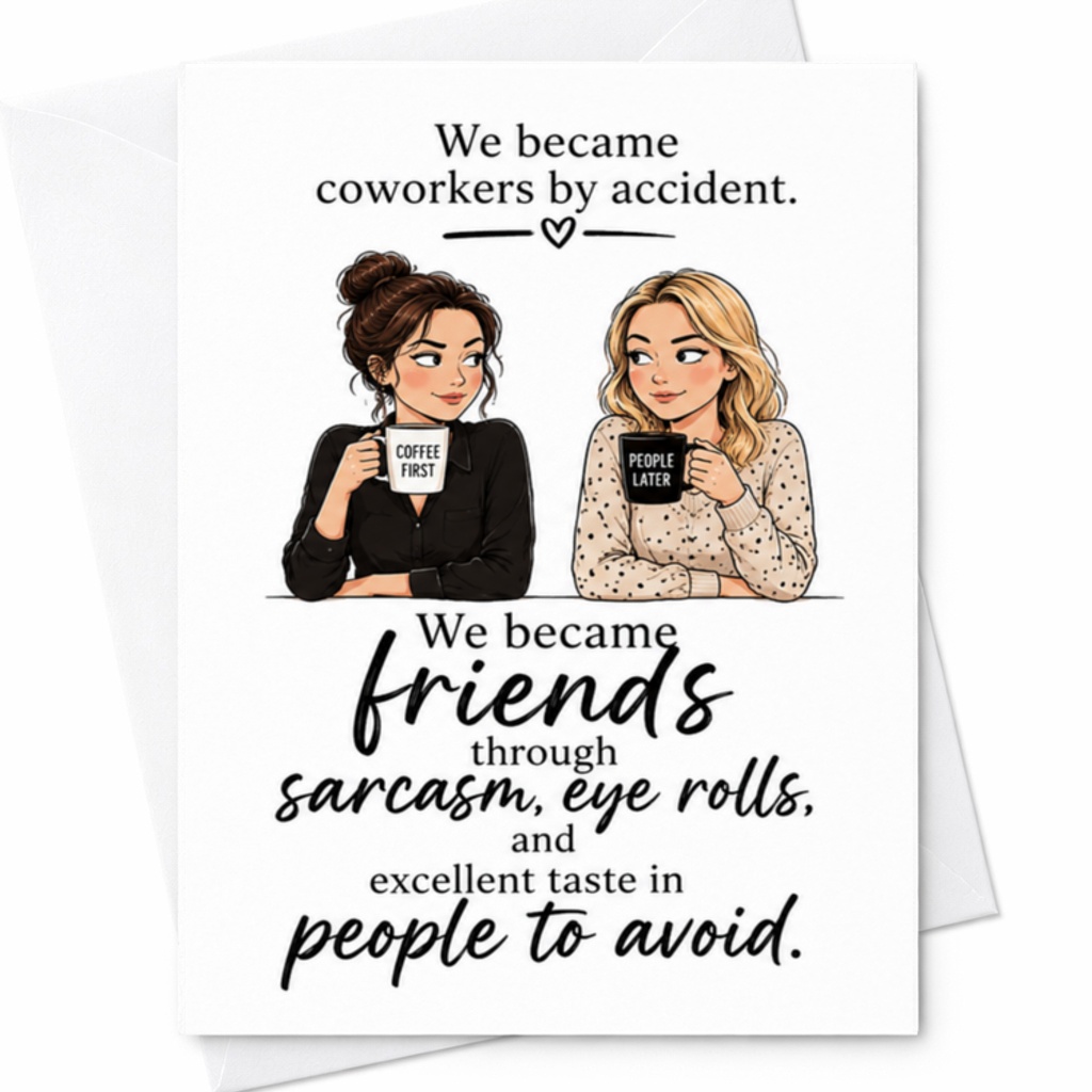 We Became Coworkers By Accident Friendship Card Funny Sarcastic Card For Best Friend Work Colleague Office Card C3486