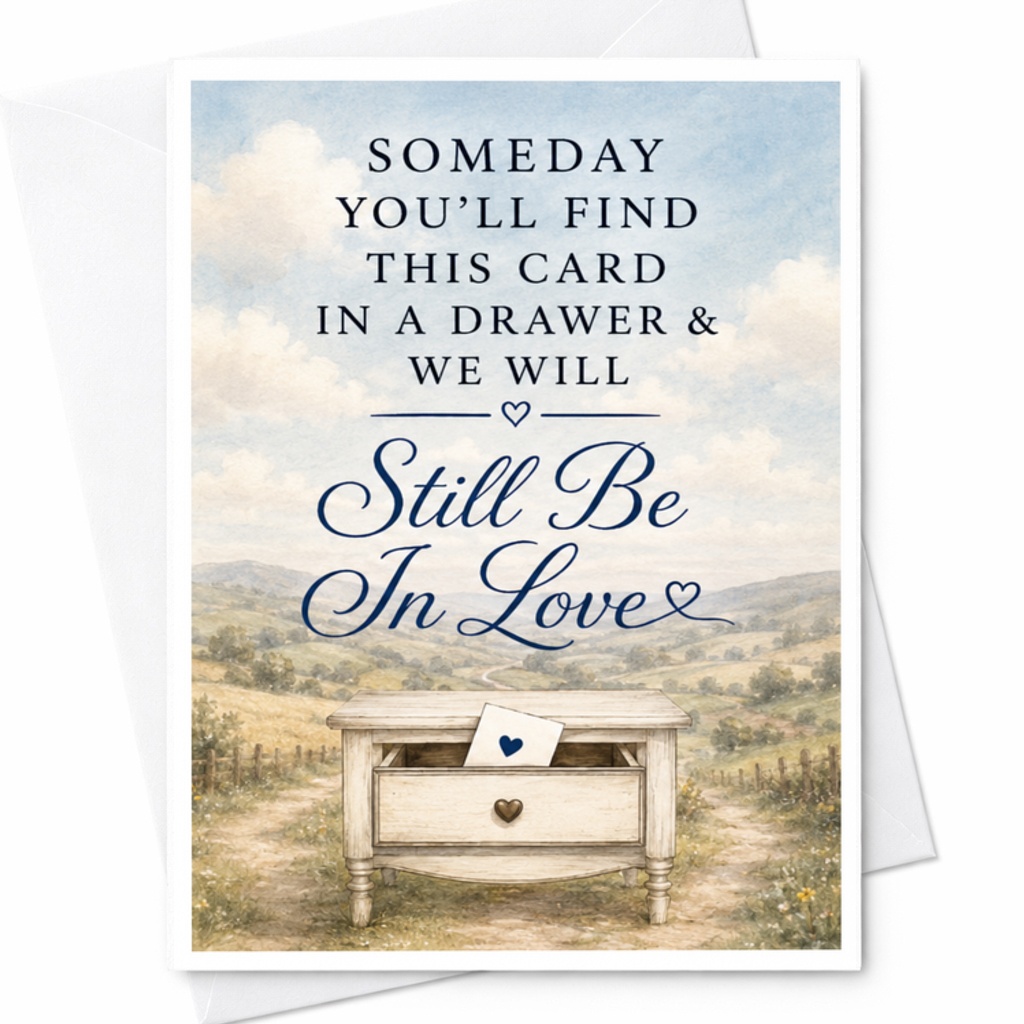 Someday You'll Find This Card In A Drawer & We Will Still Be In Love Anniversary Card Romantic Greeting Card For Couple Sentimenta C3500