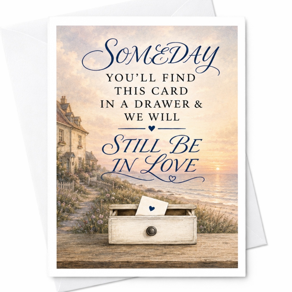 Someday You'll Find This Card In A Drawer & We Will Still Be In Love Romantic Anniversary Card For Couple Sentimental Love Card C3501