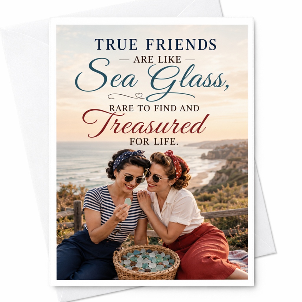 True Friends Are Like Sea Glass Friendship Card Treasured For Life Best Friend Card Sentimental Greeting Card For Her C3504
