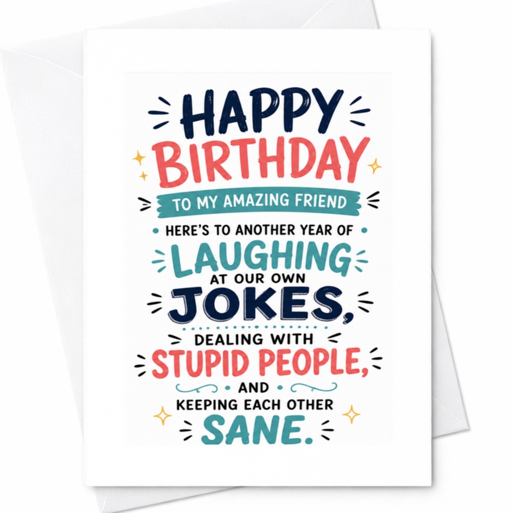 Happy Birthday To My Amazing Friend Funny Birthday Card For Friend Laughing Jokes Greeting Card For Best Friend C3537