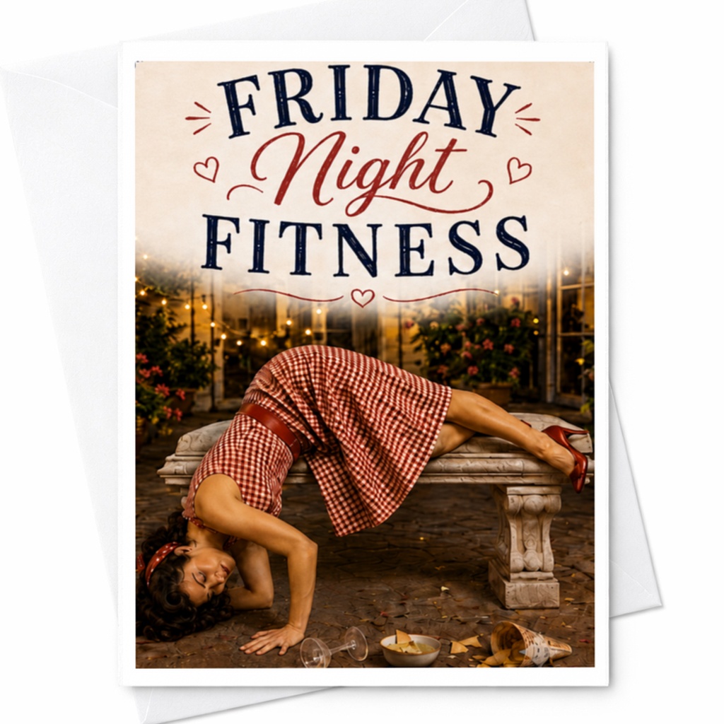 Friday Night Fitness Funny Birthday Card Greeting Card For Friends Party Theme Celebration Card For Her C3526