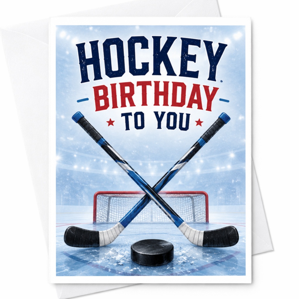 Hockey Birthday To You Sports Birthday Card For Him Hockey Lover Ice Rink Theme Fun Greeting Card For Dad Son Brother C3550