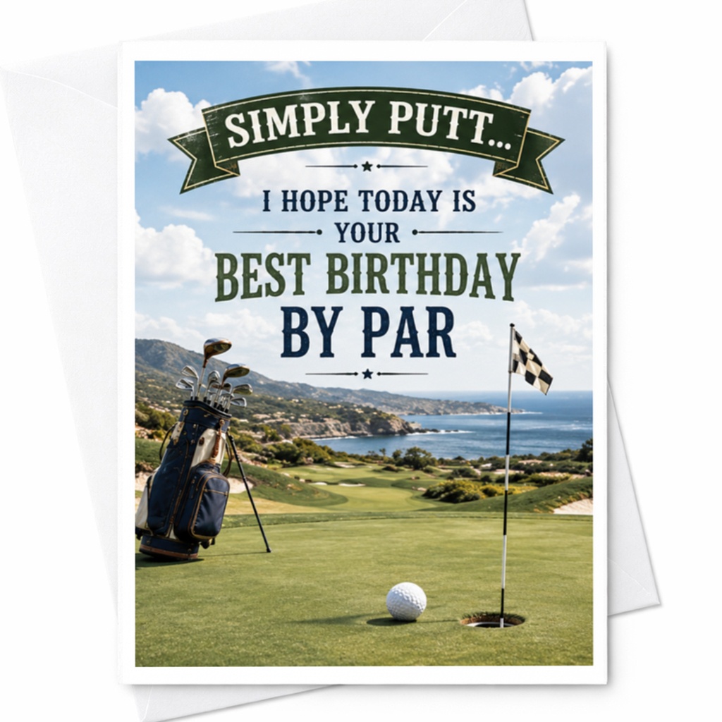 Simply Putt... I Hope Today Is Your Best Birthday By Par Golf Birthday Card Funny Sports Lover Greeting For Him Dad Friend C3551