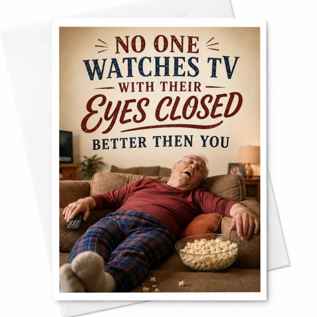 No One Watches TV With Their Eyes Closed Better Than You Funny Birthday Card For Dad Grandpa Or Husband C3553