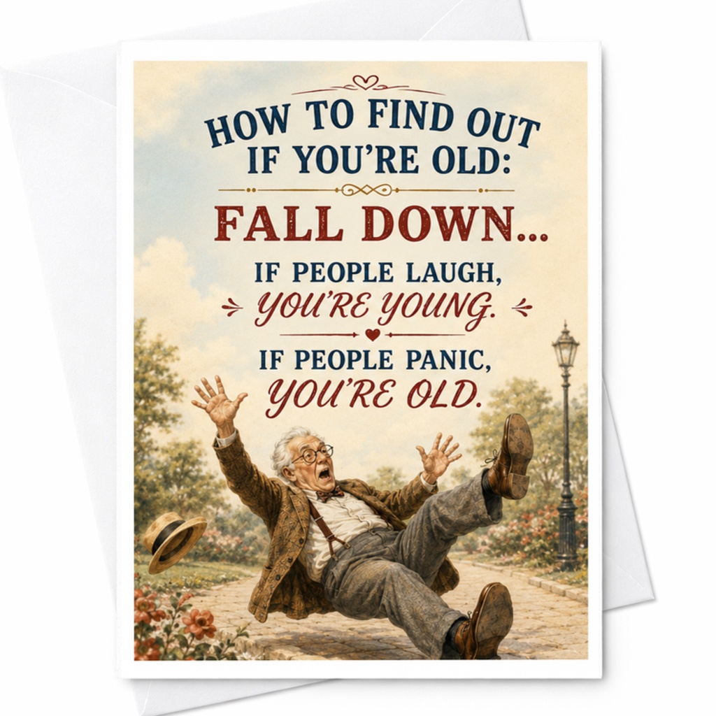 How To Find Out If You're Old Funny Birthday Card Greeting Card For Friend Dad Grandpa Elderly Laugh C3599